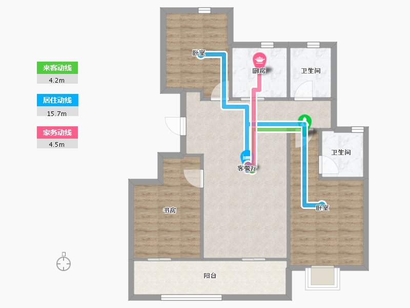 浙江省-金华市-滨江城投悦品-86.66-户型库-动静线