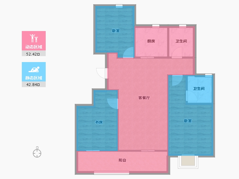 浙江省-金华市-滨江城投悦品-86.66-户型库-动静分区