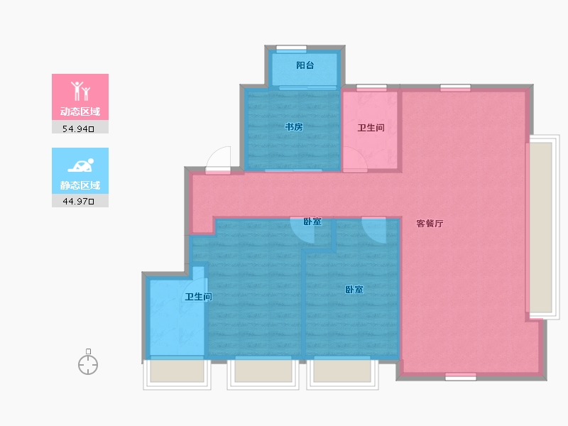 浙江省-嘉兴市-苏嘉至境园-91.58-户型库-动静分区