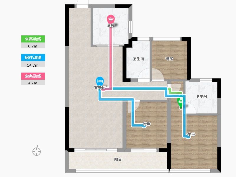 浙江省-宁波市-绿城东投·凤鸣云翠-85.91-户型库-动静线