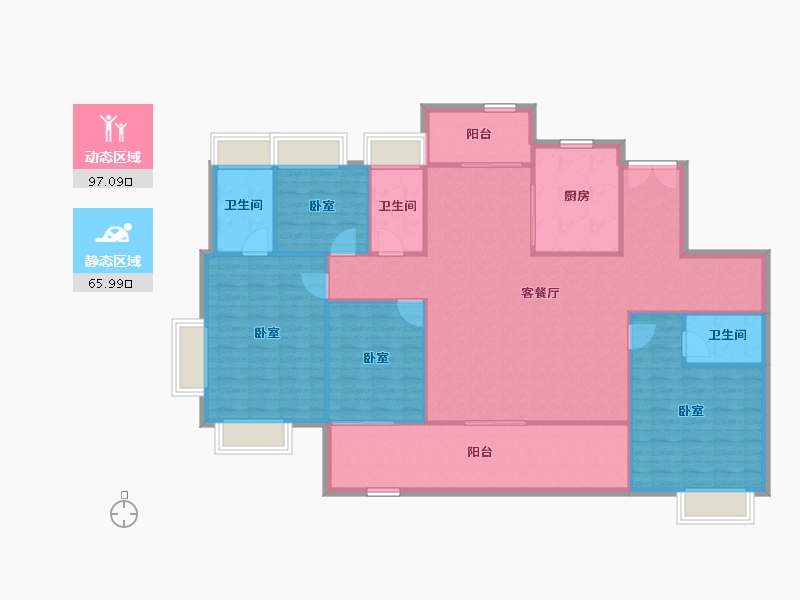 广东省-佛山市-保利灯湖天珺-151.04-户型库-动静分区