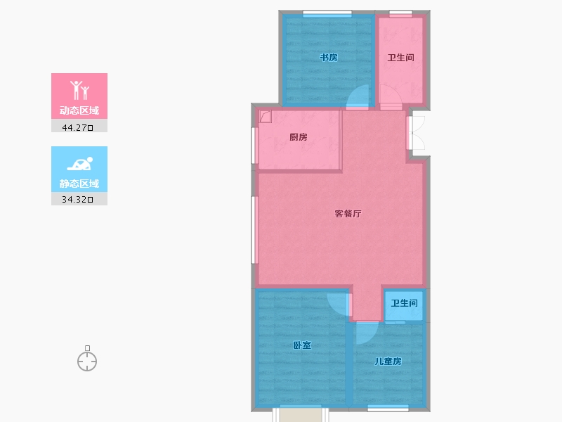 内蒙古自治区-赤峰市-航安金和学苑-70.00-户型库-动静分区