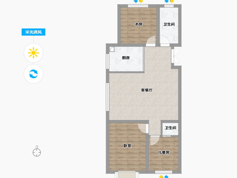 内蒙古自治区-赤峰市-航安金和学苑-70.00-户型库-采光通风