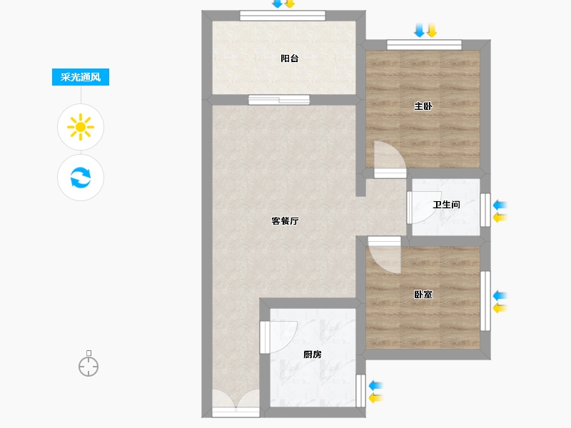 四川省-内江市-复兴苑-58.75-户型库-采光通风