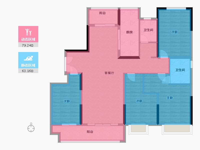 河南省-新乡市-龙域华都-128.00-户型库-动静分区