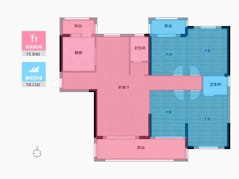 湖北省-宜昌市-康居●阳光城-119.58-户型库-动静分区