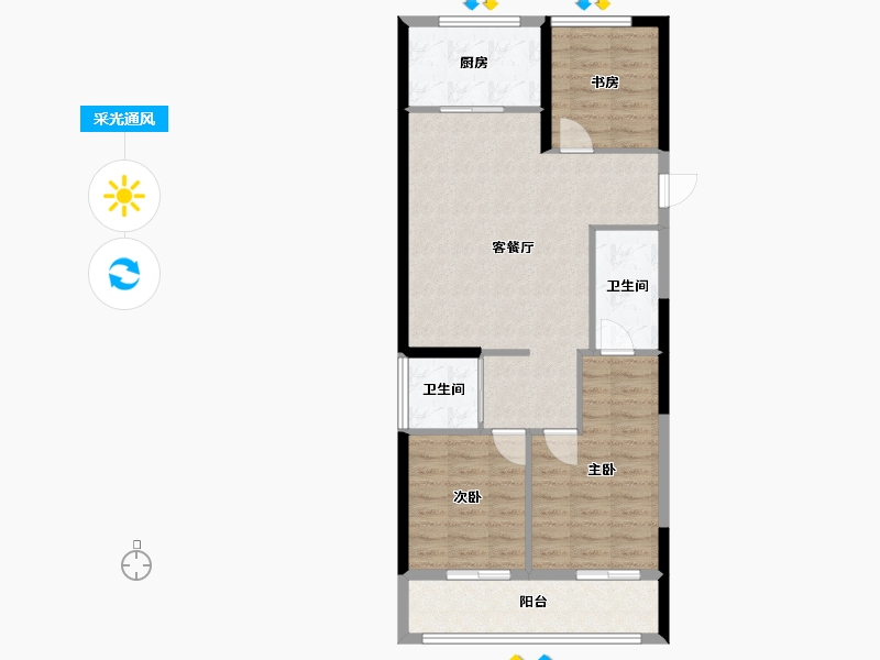 浙江省-杭州市-滨江交投临澜之城-80.23-户型库-采光通风