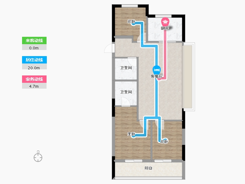 浙江省-杭州市-宝业凤樾上筑-80.39-户型库-动静线