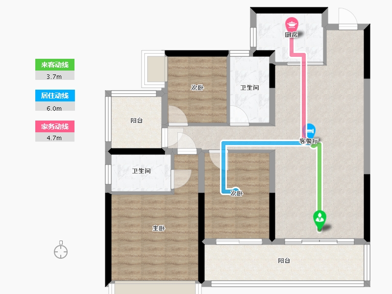 湖南省-郴州市-秀水怡城-92.60-户型库-动静线