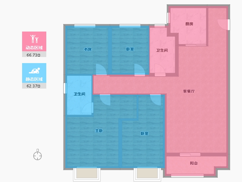 陕西省-西安市-奥园誉峯-116.00-户型库-动静分区