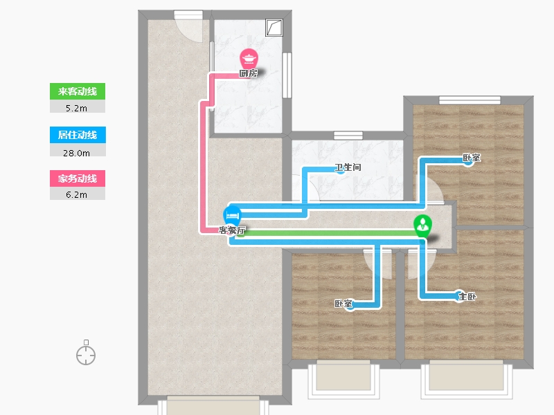 甘肃省-兰州市-龙湖·天璞-78.57-户型库-动静线