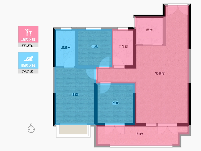 山西省-运城市-熙溪里-81.58-户型库-动静分区