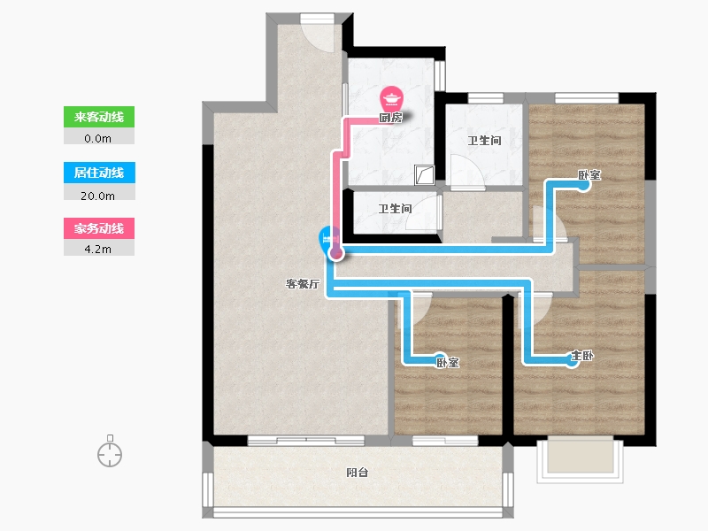 山东省-菏泽市-金府大院-84.80-户型库-动静线