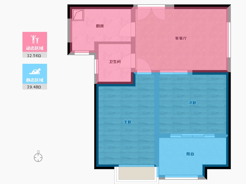 陕西省-西安市-星雨华府-63.99-户型库-动静分区