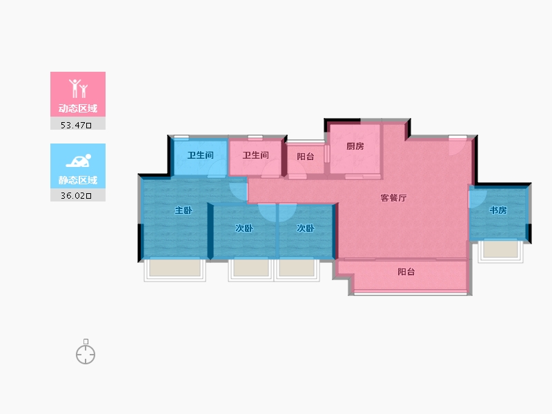 重庆-重庆市-建发书香府-79.95-户型库-动静分区