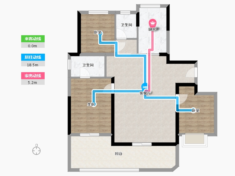 陕西省-西安市-华润置地·润玺臺-100.76-户型库-动静线