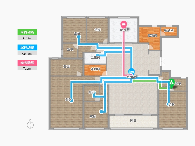 浙江省-杭州市-潮映华岸府-226.49-户型库-动静线