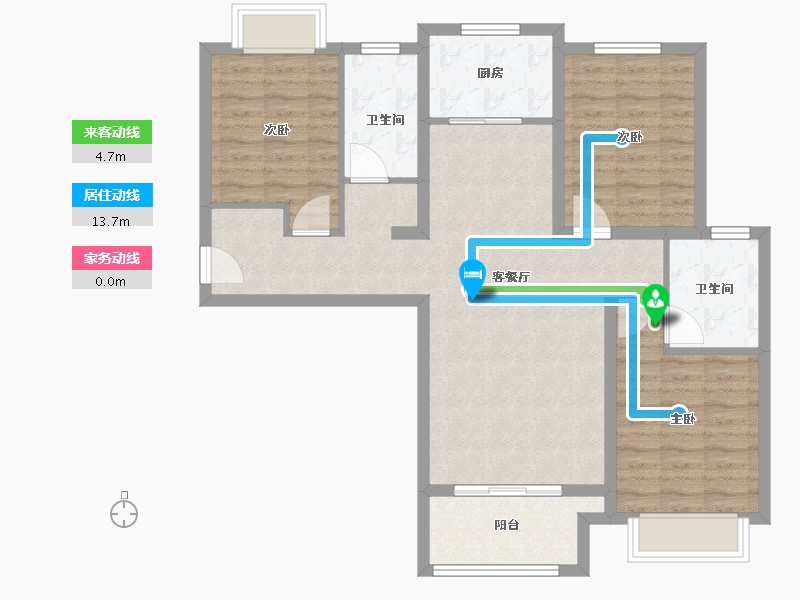 陕西省-西安市-星雨华府-90.40-户型库-动静线