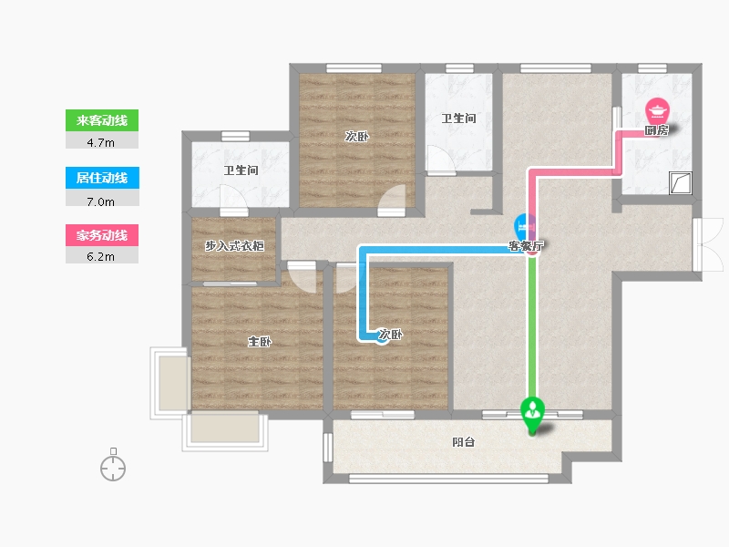 陕西省-西安市-御锦城6期理想树-106.40-户型库-动静线