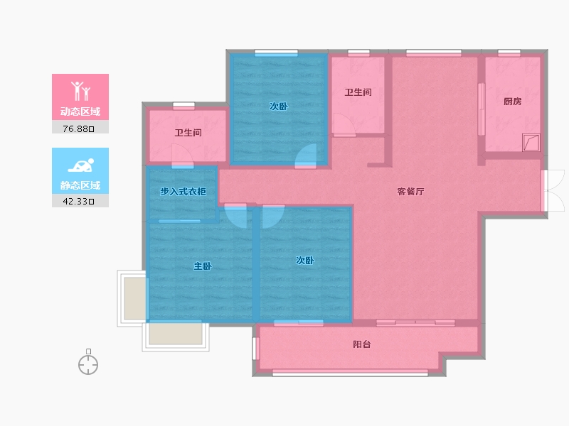 陕西省-西安市-御锦城6期理想树-106.40-户型库-动静分区