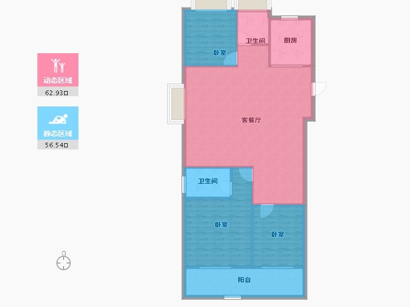 江苏省-淮安市-清河印-110.68-户型库-动静分区