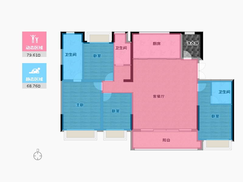 江苏省-苏州市-中国铁建·花语天辰-139.19-户型库-动静分区