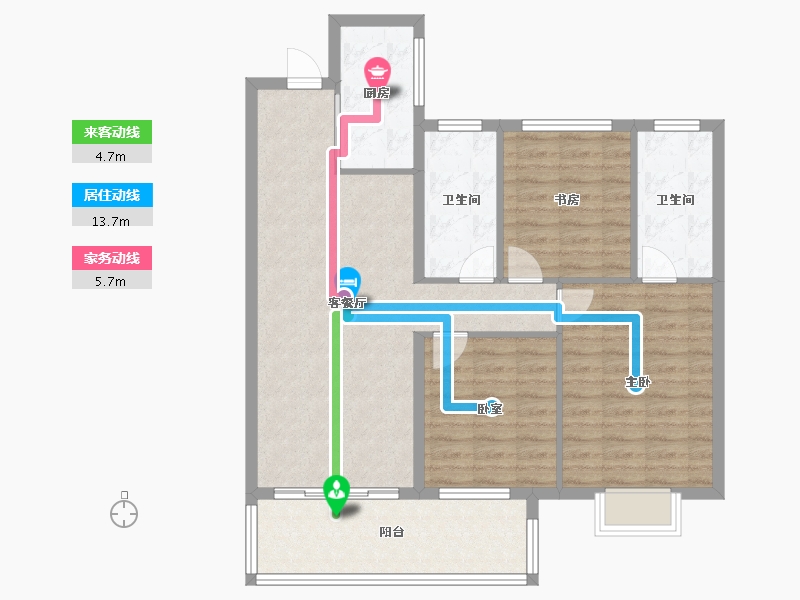 河南省-安阳市-广厦书香九里-96.00-户型库-动静线