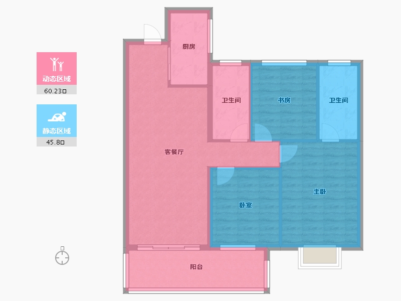 河南省-安阳市-广厦书香九里-96.00-户型库-动静分区