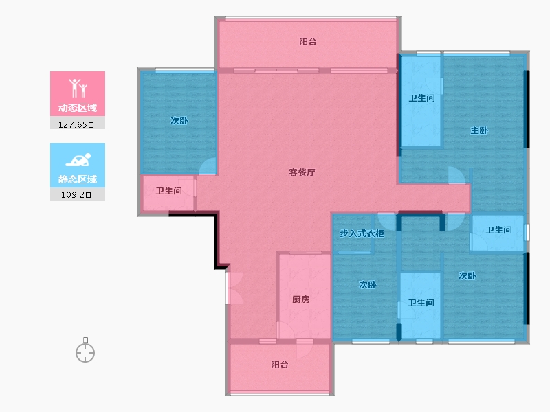 重庆-重庆市-重庆长嘉外滩-218.55-户型库-动静分区