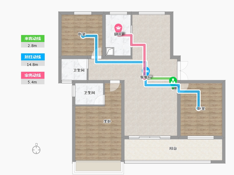 陕西省-商洛市-柳林春晓-111.71-户型库-动静线