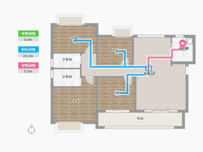 福建省-泉州市-翰文府-105.60-户型库-动静线