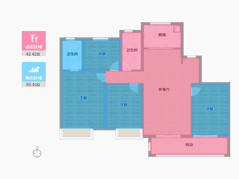 浙江省-温州市-永嘉中梁天宸-111.21-户型库-动静分区