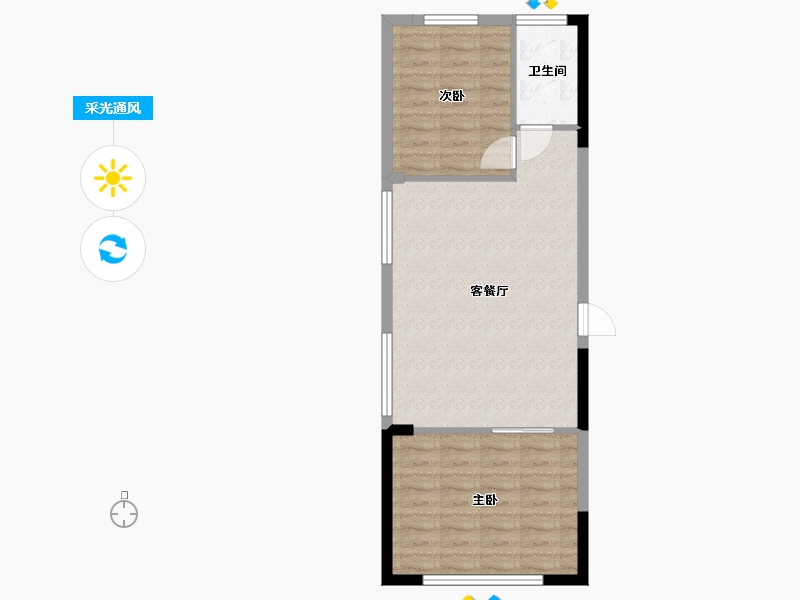 辽宁省-营口市-富甲凯旋门二期-58.61-户型库-采光通风