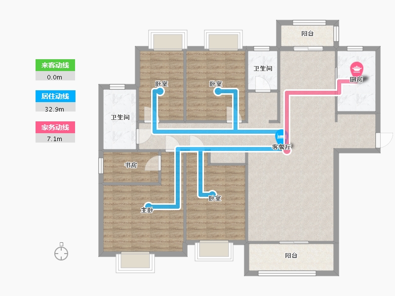 浙江省-温州市-滨瓯景园-126.80-户型库-动静线