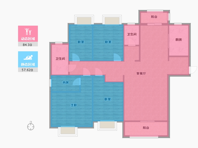 浙江省-温州市-滨瓯景园-126.80-户型库-动静分区