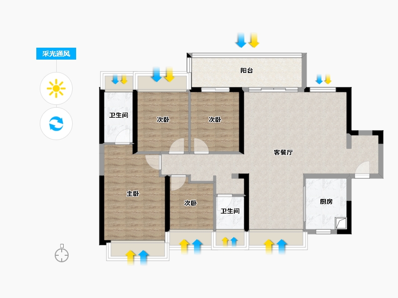 广东省-深圳市-云上润府-105.52-户型库-采光通风