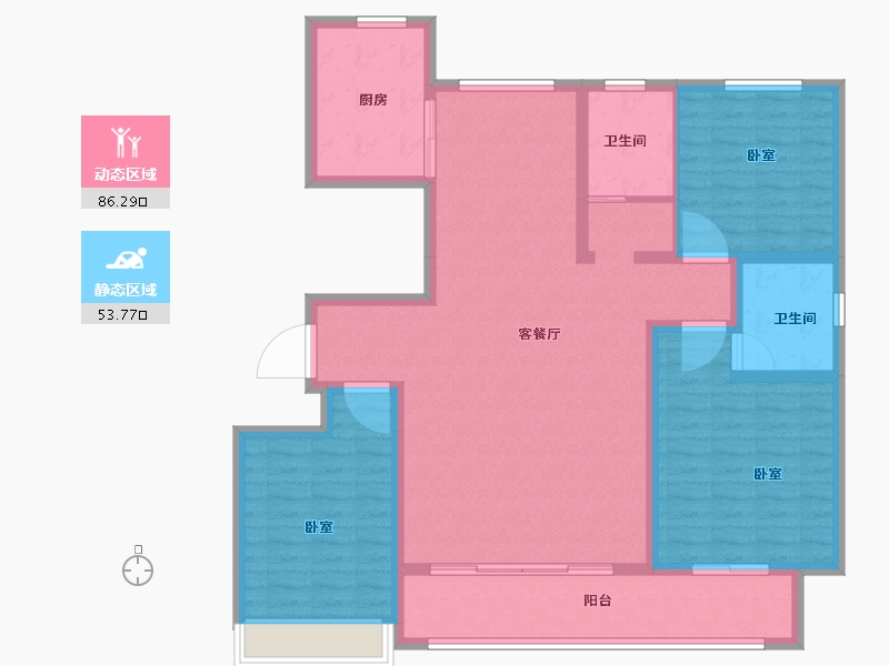 山东省-滨州市-棠悦府-126.75-户型库-动静分区