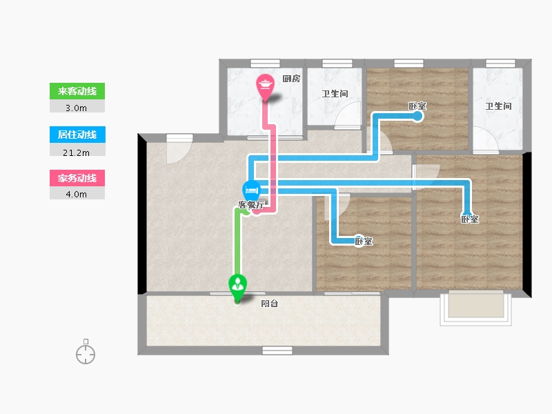 河南省-南阳市-鑫联·山河印象-79.67-户型库-动静线