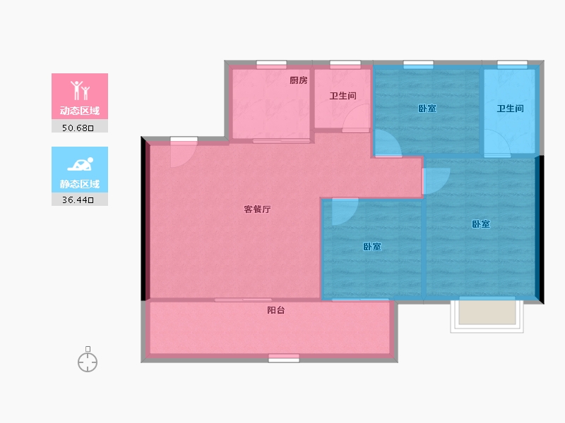 河南省-南阳市-鑫联·山河印象-79.67-户型库-动静分区