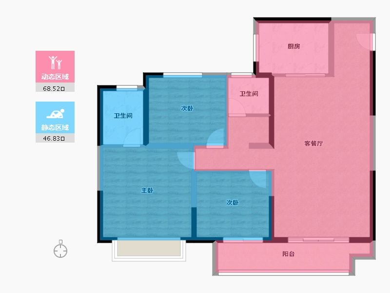 陕西省-西安市-陕建崇文朗樾-103.78-户型库-动静分区