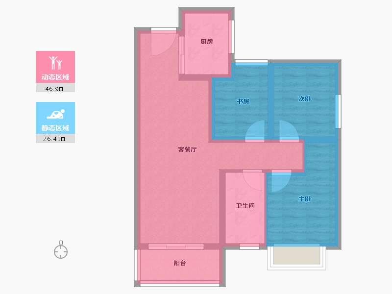 云南省-昆明市-华发书香云海-64.49-户型库-动静分区