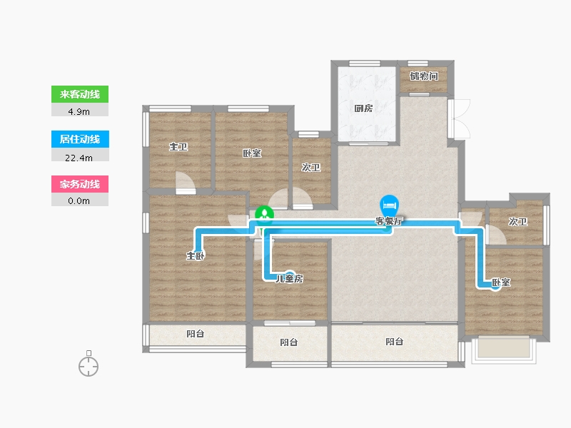 浙江省-宁波市-宁波建发璞云-126.01-户型库-动静线