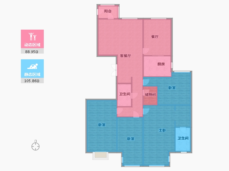 山东省-烟台市-世纪华庭-181.61-户型库-动静分区