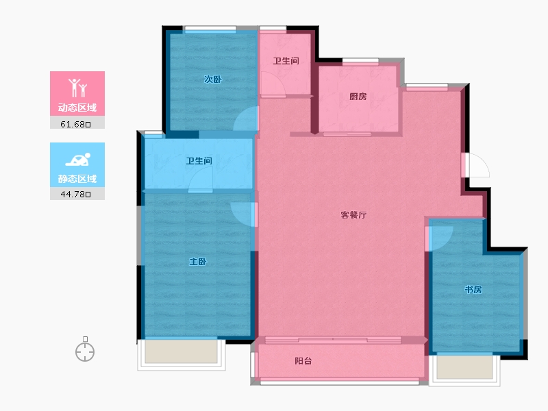 天津-天津市-建投·誉山院-96.53-户型库-动静分区