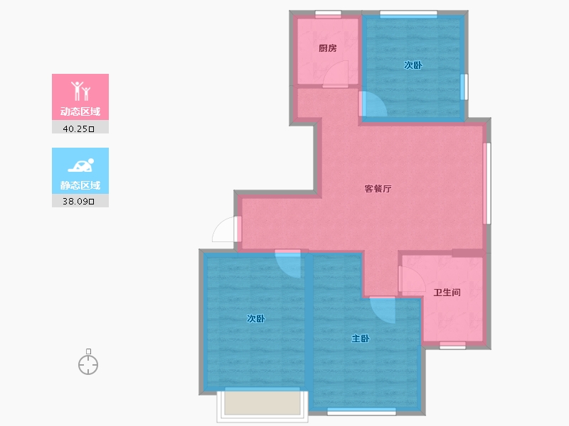 河北省-邢台市-内丘诚园-69.63-户型库-动静分区