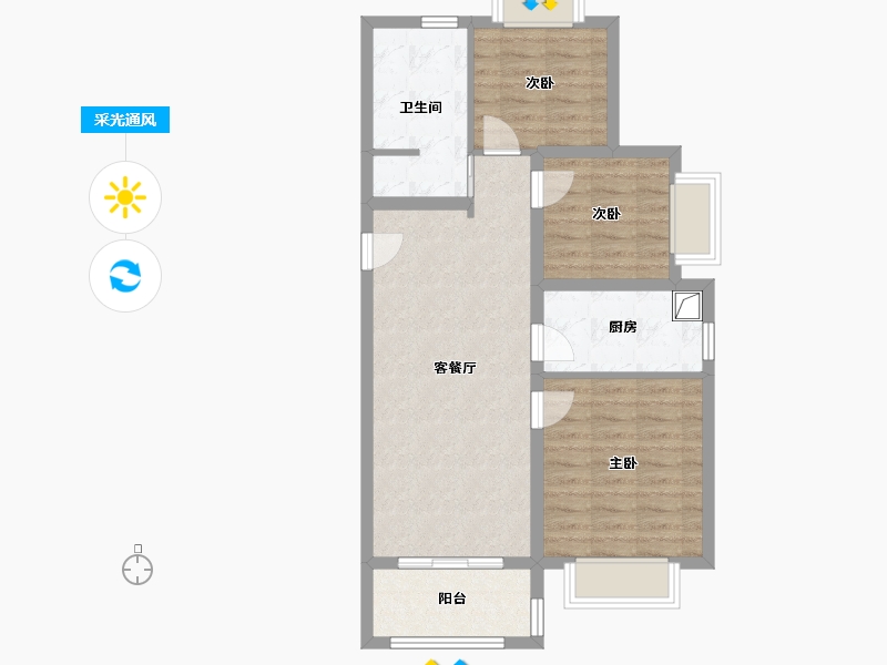 上海-上海市-金地峯汇-72.00-户型库-采光通风