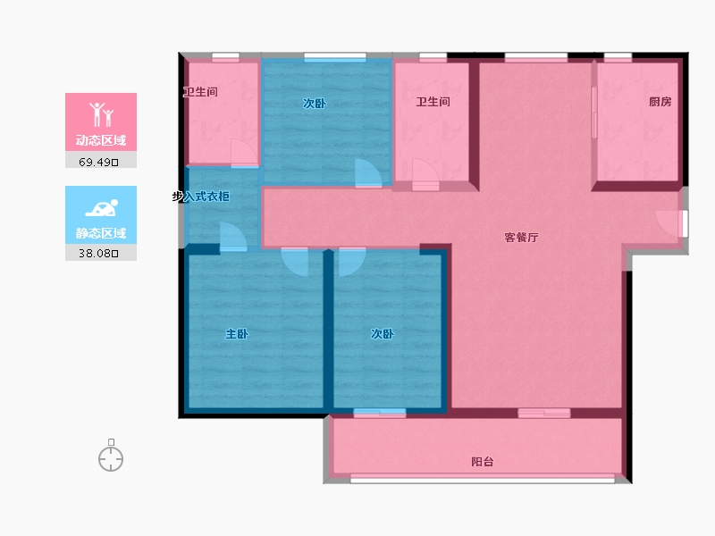 山东省-菏泽市-金府大院-96.00-户型库-动静分区