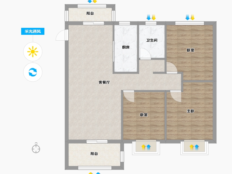 山东省-聊城市-上品嘉园-92.00-户型库-采光通风