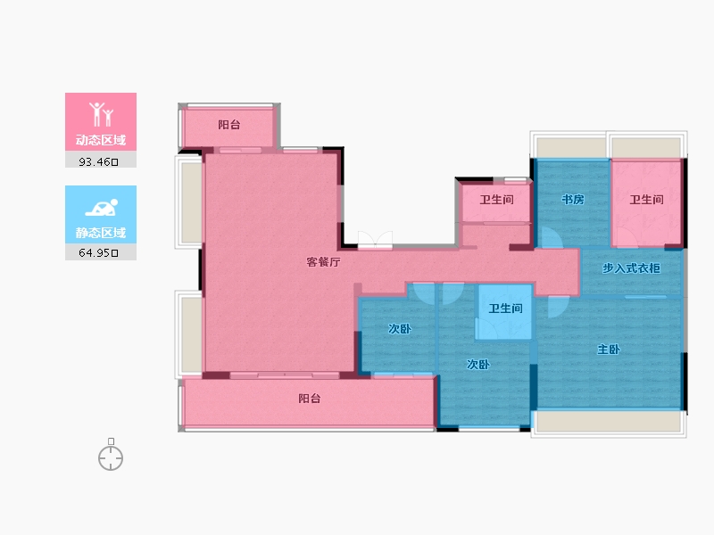 江苏省-扬州市-天璟融园-144.00-户型库-动静分区