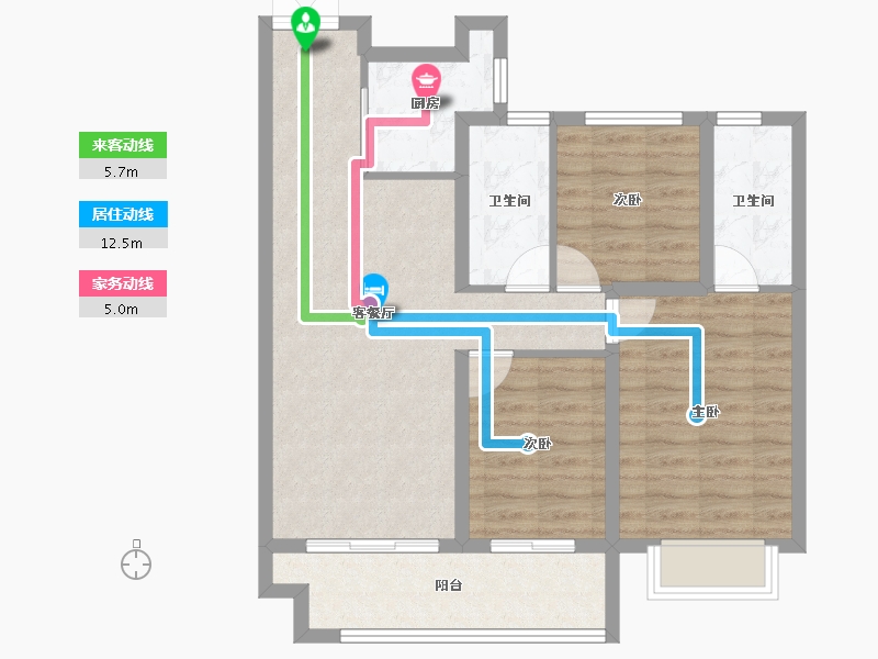 陕西省-榆林市-榆溪尚品-77.91-户型库-动静线